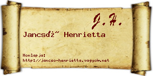 Jancsó Henrietta névjegykártya