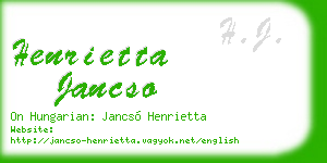 henrietta jancso business card