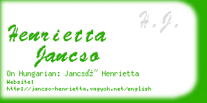 henrietta jancso business card